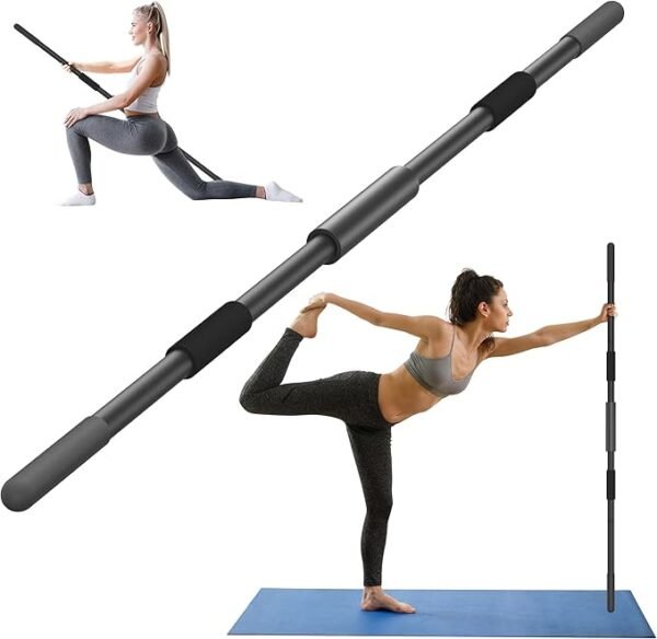 Adjustable Yoga Stick – 58" Alloy Steel Mobility Stick for Stretching, Balance, and Full-Body Exercise