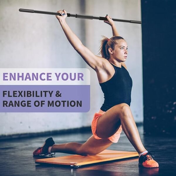 Adjustable Yoga Stick – 58" Alloy Steel Mobility Stick for Stretching, Balance, and Full-Body Exercise - Image 3