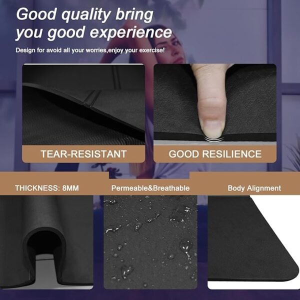 Foldable Yoga Mat – Extra Wide & Thick, 72" x 32" x 0.32", Portable and Cushioned for Home, Studio, or Travel Use - Image 3