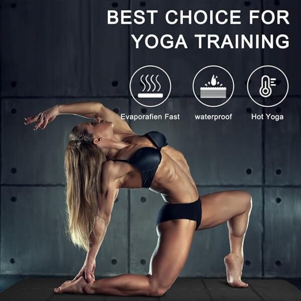 Foldable Yoga Mat – Extra Wide & Thick, 72" x 32" x 0.32", Portable and Cushioned for Home, Studio, or Travel Use - Image 4