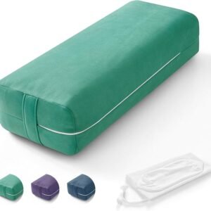 Rectangular Yoga Bolster – Supportive Meditation Pillow with Washable Suede Cover for Comfort and Alignment