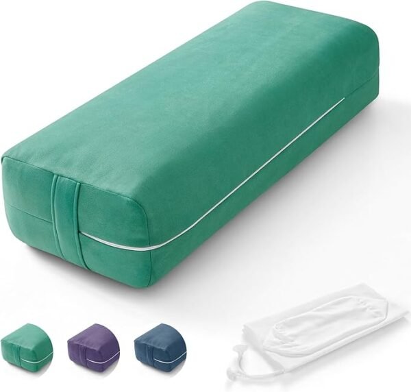 Rectangular Yoga Bolster – Supportive Meditation Pillow with Washable Suede Cover for Comfort and Alignment