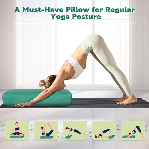 Rectangular Yoga Bolster – Supportive Meditation Pillow with Washable Suede Cover for Comfort and Alignment - Image 5