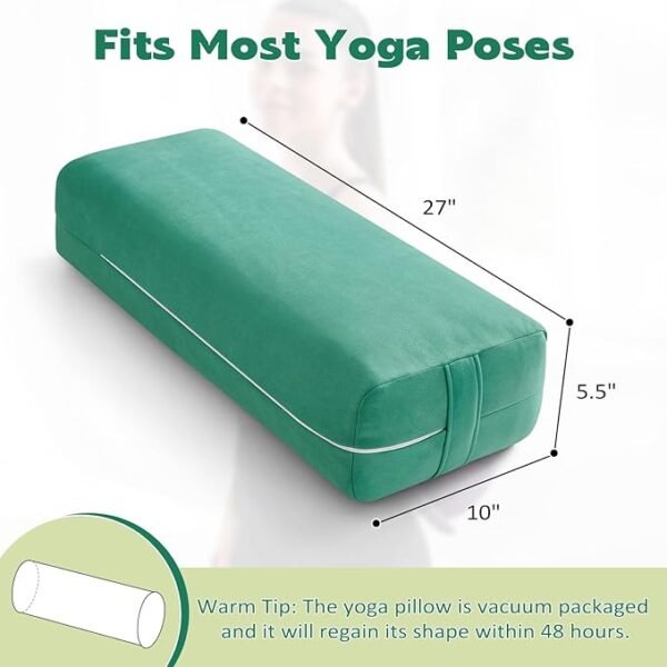 Rectangular Yoga Bolster – Supportive Meditation Pillow with Washable Suede Cover for Comfort and Alignment - Image 6