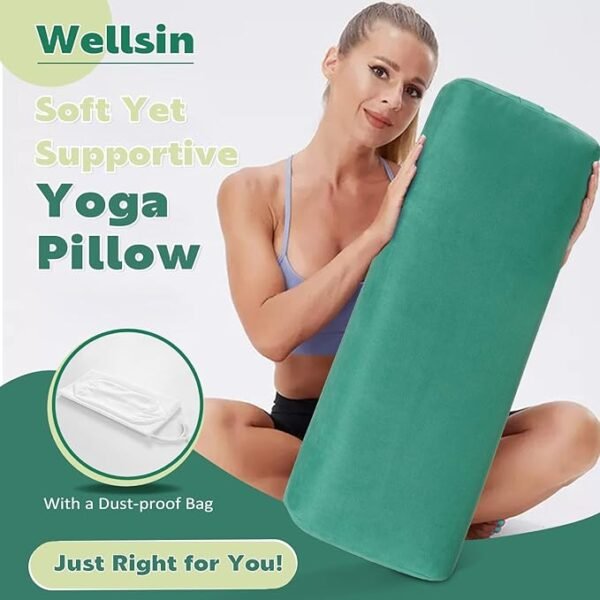Rectangular Yoga Bolster – Supportive Meditation Pillow with Washable Suede Cover for Comfort and Alignment - Image 7