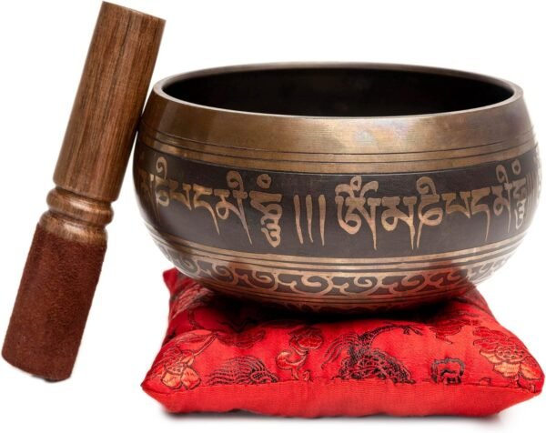 Tibetan Singing Bowl Set – Handcrafted Meditation Bowl with Mallet, Cushion, and Sound Therapy - Image 6