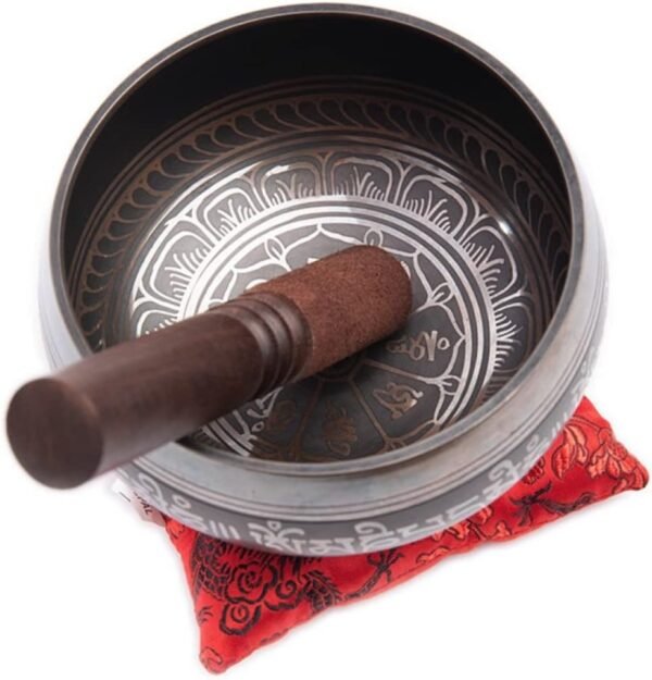 Tibetan Singing Bowl Set – Handcrafted Meditation Bowl with Mallet, Cushion, and Sound Therapy - Image 7